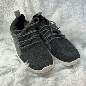 Vessi Black and White Knit Slip-On Sneakers